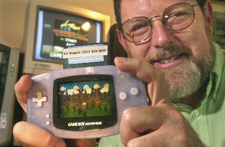 Ed Magnin with Game Boy Advance
